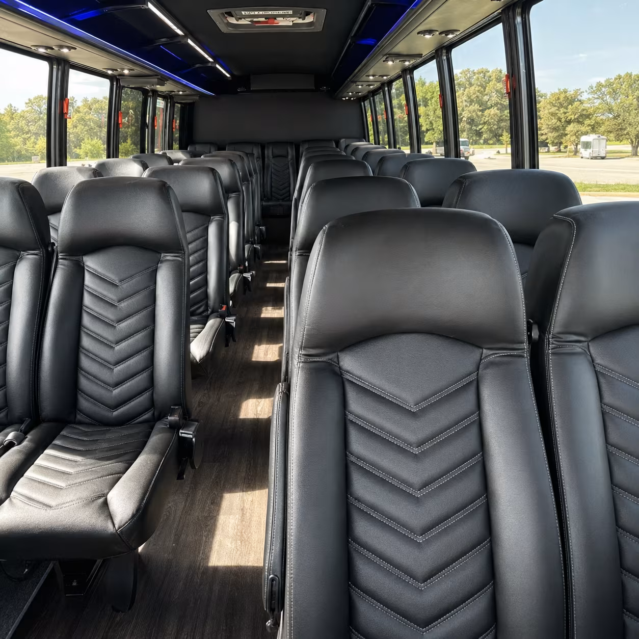 peoria 28 passenger minibus interior