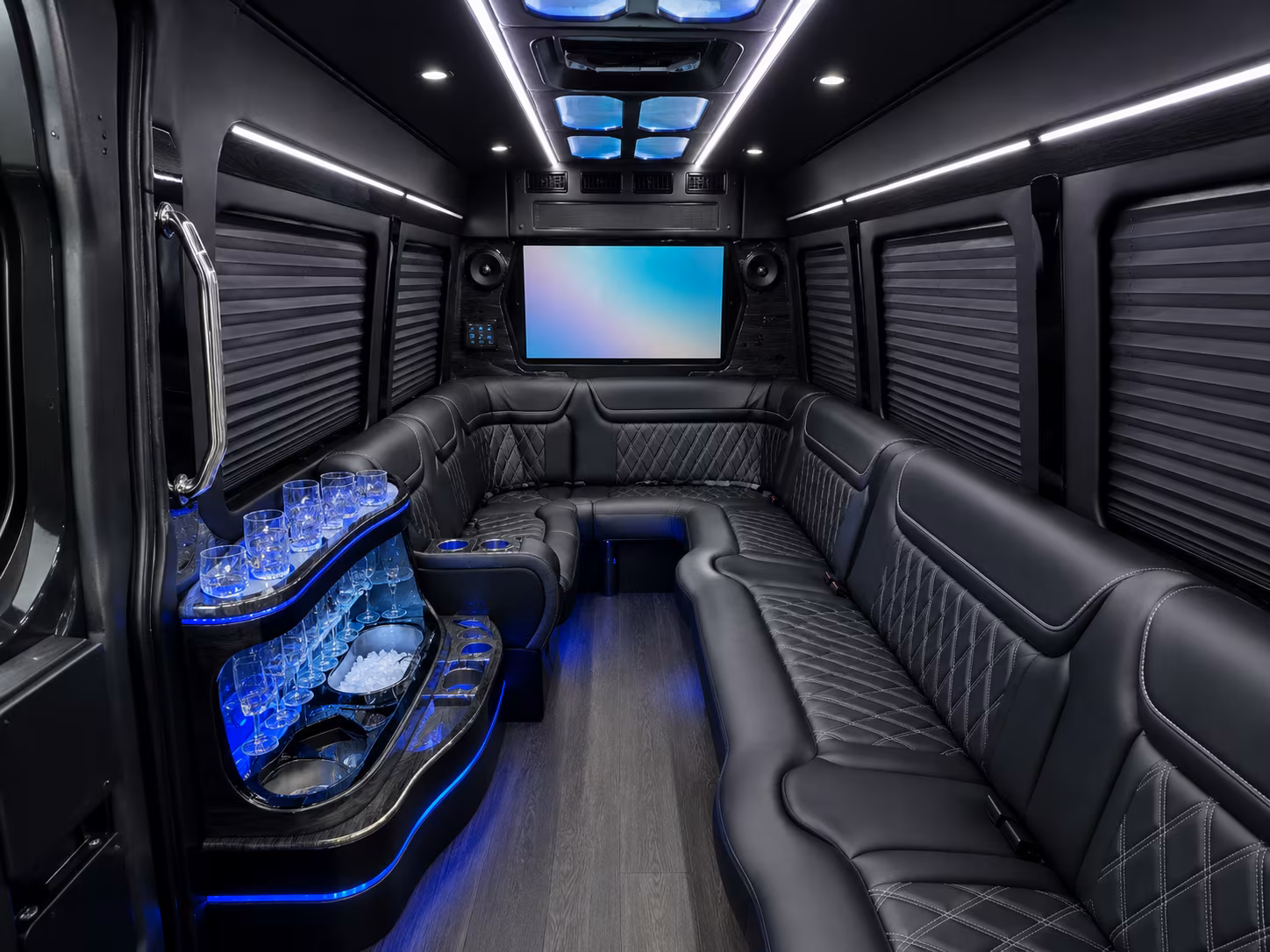 peoria 50 passenger party bus interior