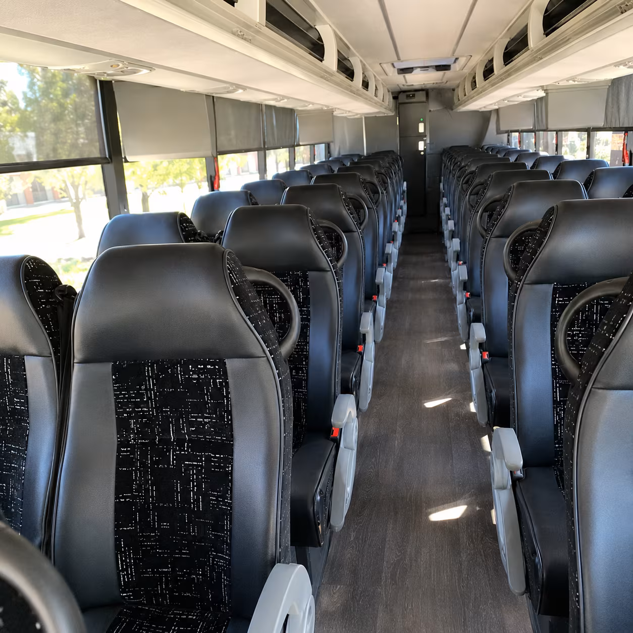 peoria 56 passenger charter bus inside