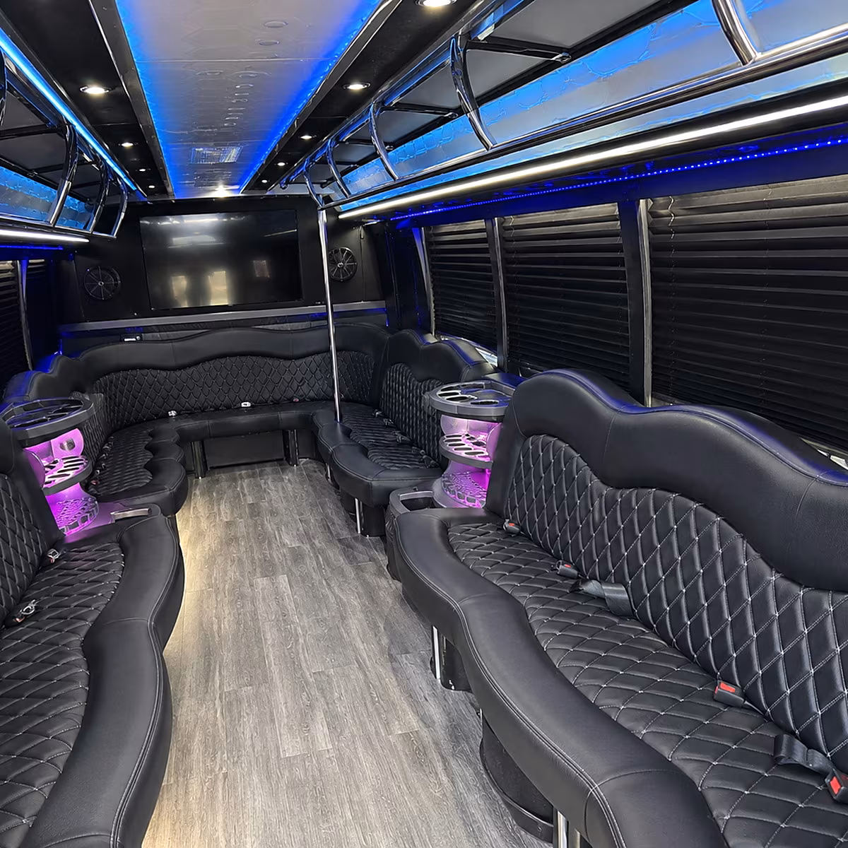 peoria party bus rental interior